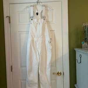 White Denim Overalls